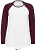 Camiseta Bicolor Milky Manga Larga Mujer Sols - Color Blanco / Burdeos